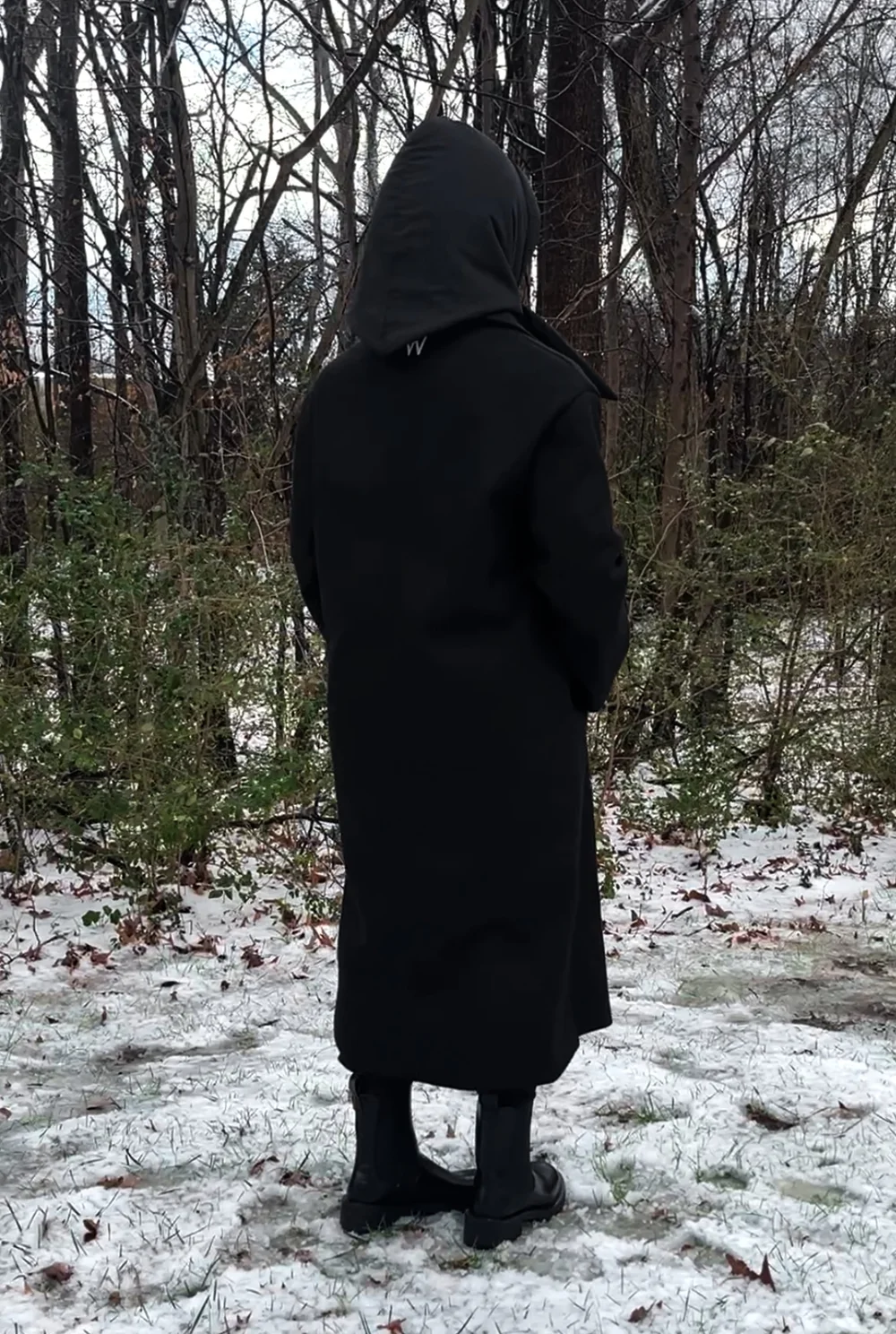 ジャケット・アウター ancellm DOUBLE-BREASTED COAT(BLACK) Black Double-Breasted Coat — WILLSEUM